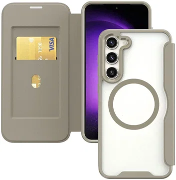 Samsung Galaxy S23 Plus Hoesje met MagSafe Book Case Khaki