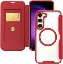 Samsung Galaxy S23 Plus Hoesje met MagSafe Book Case Rood afbeelding