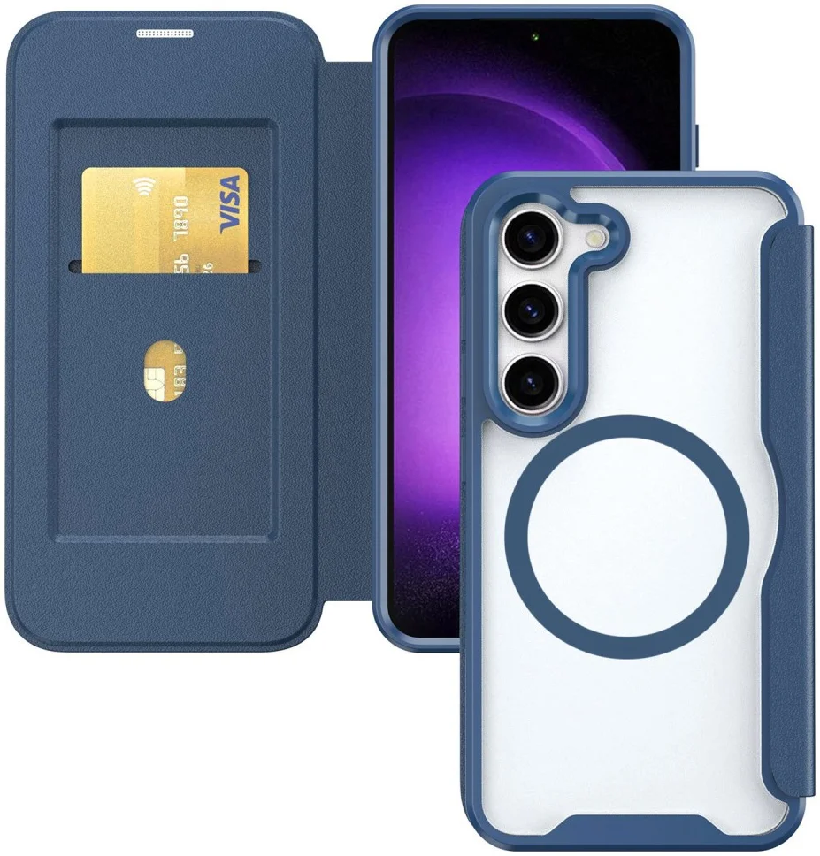Samsung Galaxy S24 Plus Hoesje met MagSafe Book Case Blauw afbeelding 1