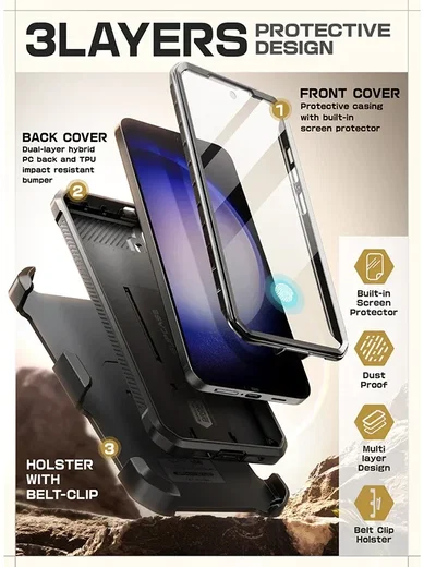 SUPCASE UB Pro Samsung Galaxy S24 Hoesje Full Protect Kickstand Zwart afbeelding 4