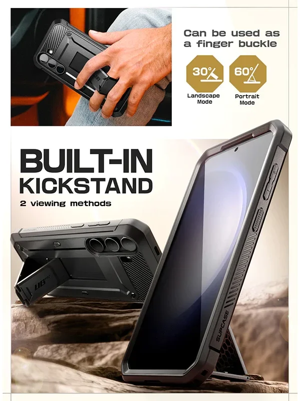 SUPCASE UB Pro Samsung Galaxy S24 Hoesje Full Protect Kickstand Zwart afbeelding 5