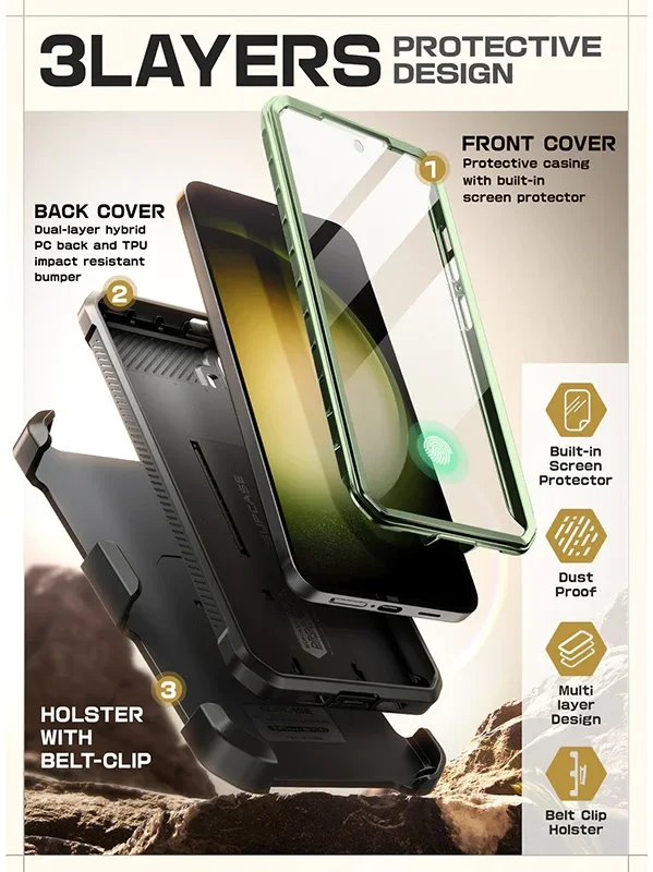 SUPCASE UB Pro Samsung Galaxy S24 Hoesje Full Protect Kickstand Groen afbeelding 4