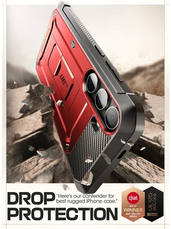 SUPCASE UB Pro Samsung Galaxy S24 Hoesje Full Protect Kickstand Rood afbeelding 3