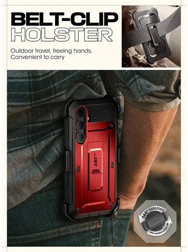 SUPCASE UB Pro Samsung Galaxy S24 Hoesje Full Protect Kickstand Rood afbeelding 6