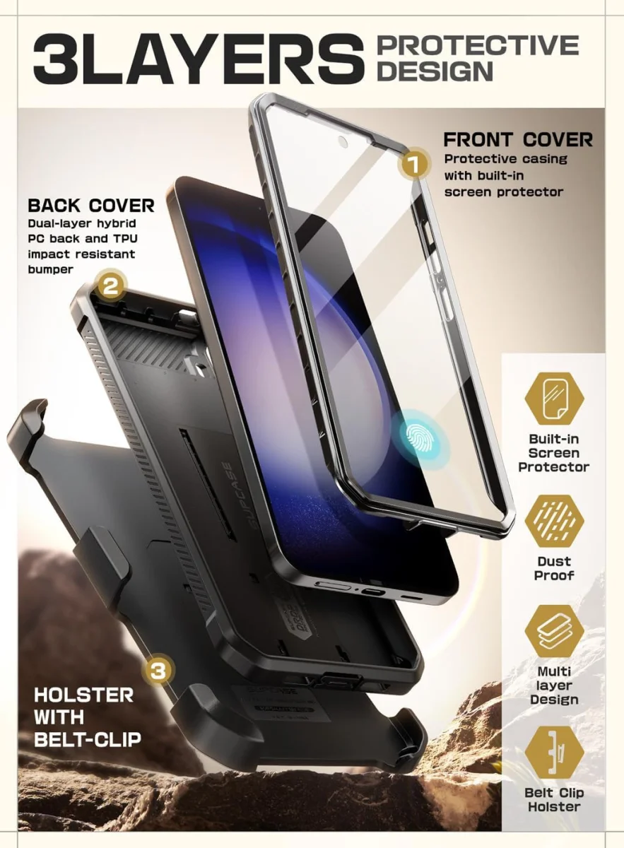 SUPCASE UB Pro Samsung S24 Plus Hoesje Full Protect Kickstand Zwart afbeelding 4