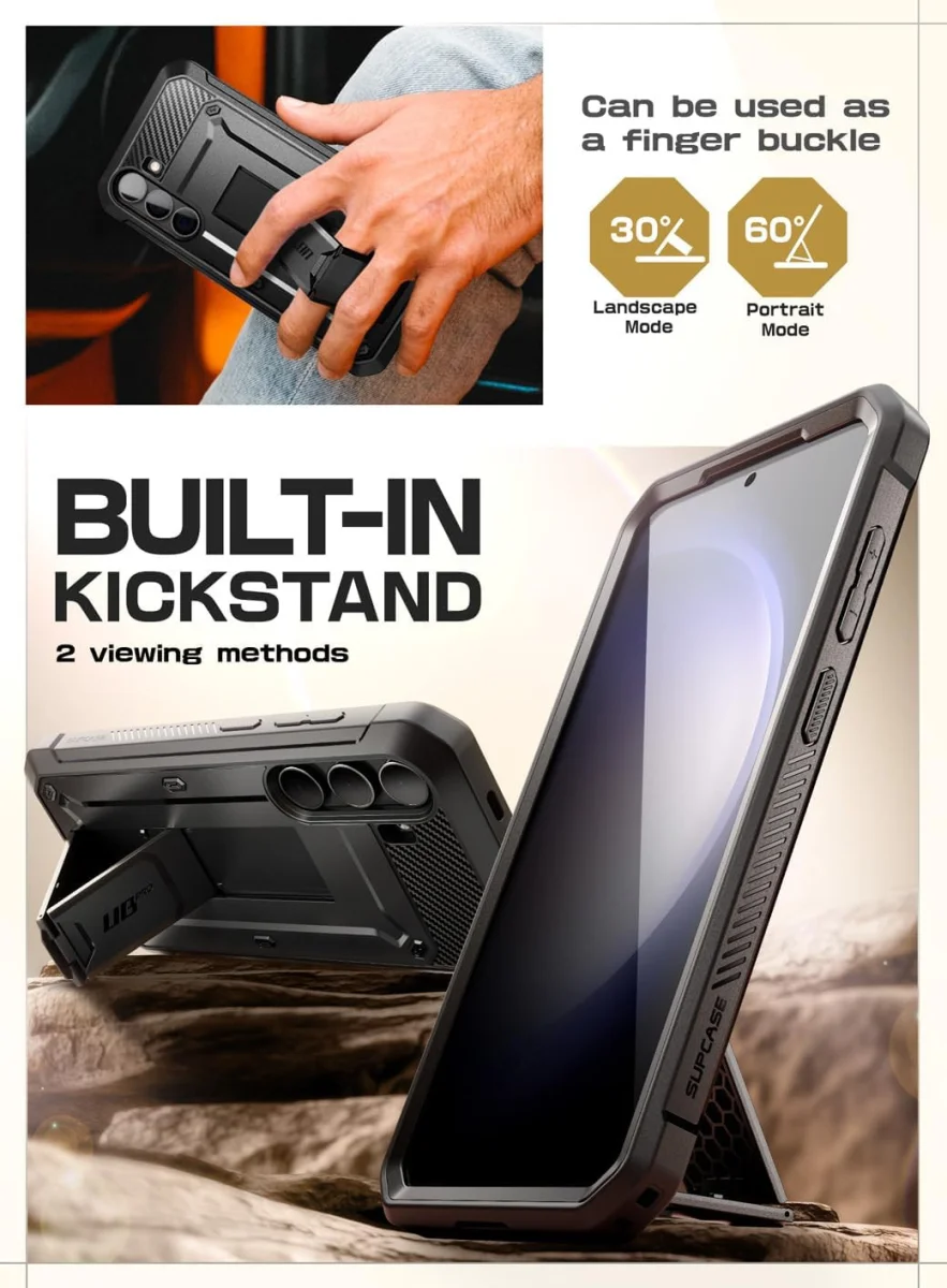 SUPCASE UB Pro Samsung S24 Plus Hoesje Full Protect Kickstand Zwart afbeelding 5