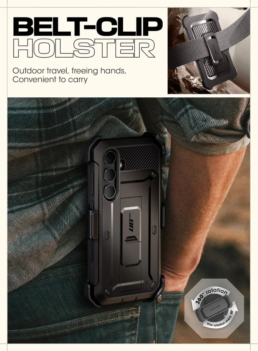 SUPCASE UB Pro Samsung S24 Plus Hoesje Full Protect Kickstand Zwart afbeelding 6