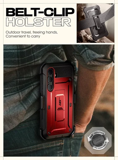 SUPCASE UB Pro Samsung S24 Plus Hoesje Full Protect Kickstand Rood afbeelding 6