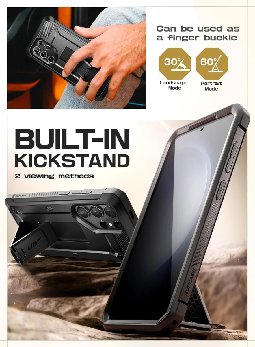 SUPCASE UB Pro Samsung S24 Ultra Hoesje Full Protect Kickstand Zwart afbeelding 4