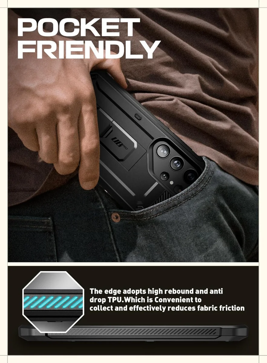 SUPCASE UB Pro Samsung S24 Ultra Hoesje Full Protect Kickstand Zwart afbeelding 6