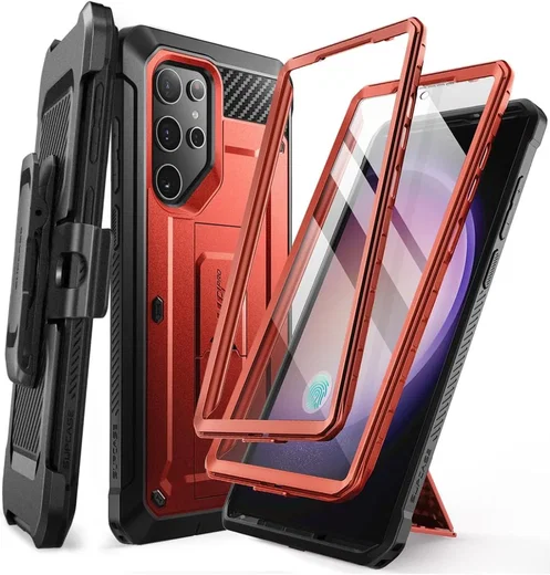 SUPCASE UB Pro Samsung S24 Ultra Hoesje Full Protect Kickstand Rood afbeelding 1