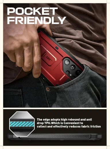 SUPCASE UB Pro Samsung S24 Ultra Hoesje Full Protect Kickstand Rood afbeelding 7