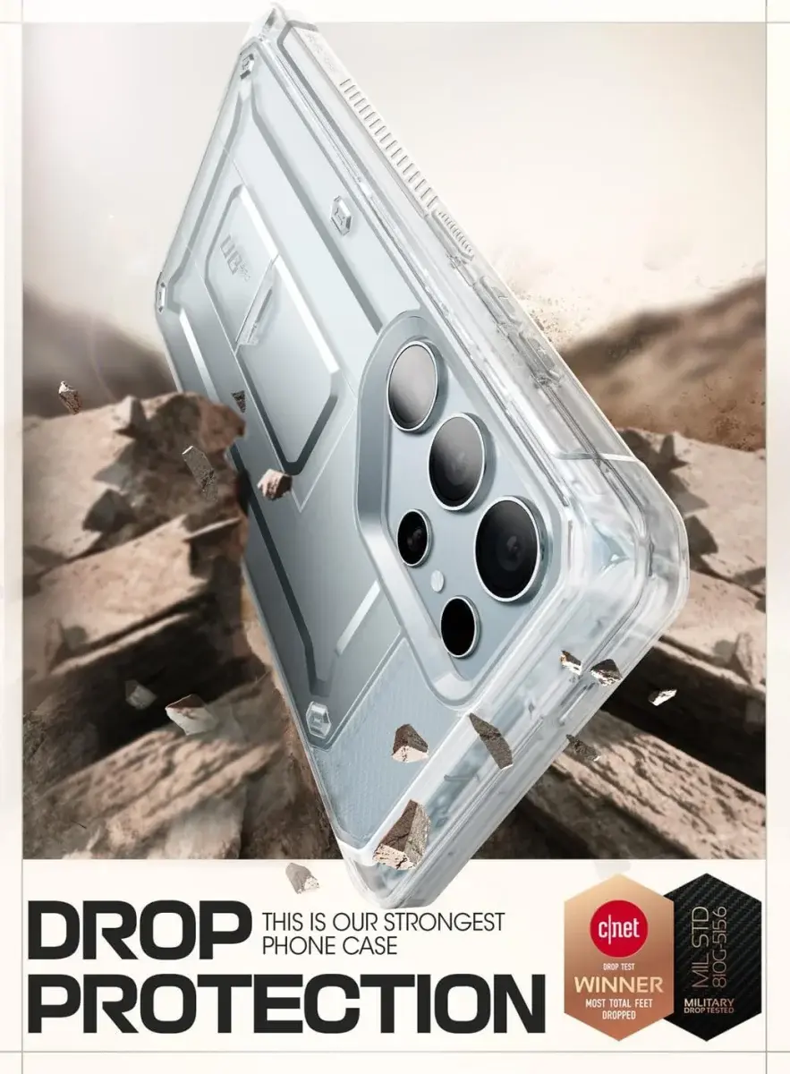 SUPCASE UB Pro Samsung S24 Ultra Hoesje Full Protect Kickstand Clear afbeelding 3