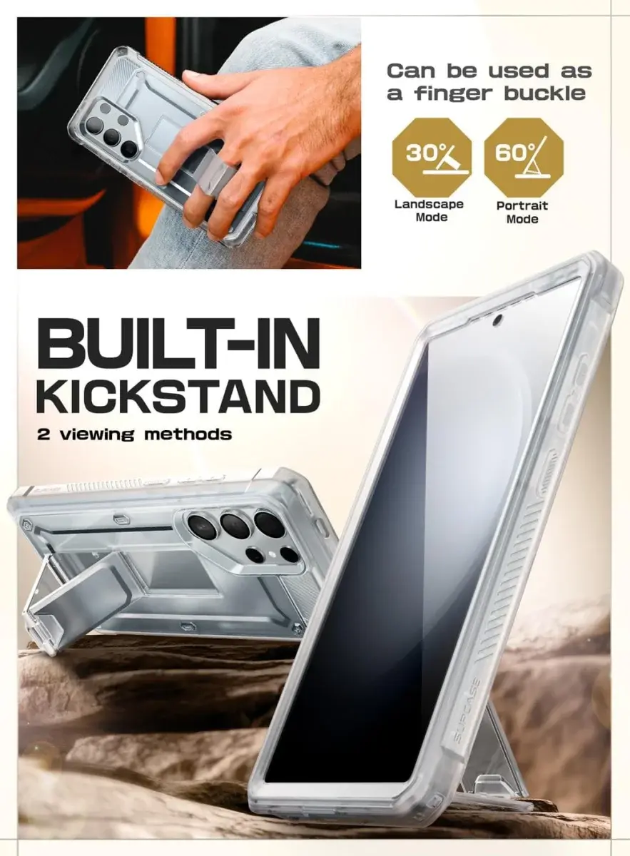 SUPCASE UB Pro Samsung S24 Ultra Hoesje Full Protect Kickstand Clear afbeelding 5