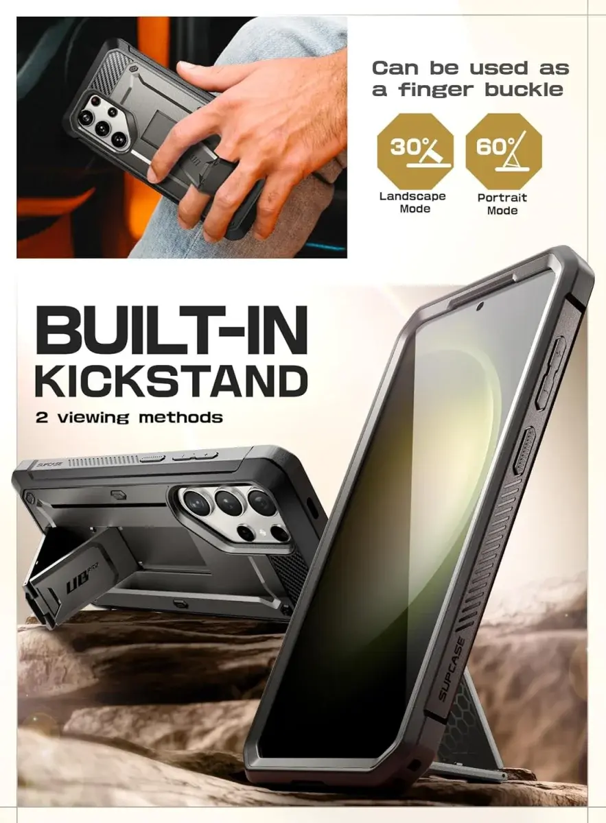 SUPCASE UB Pro Samsung S24 Ultra Hoesje Full Protect Kickstand Grijs afbeelding 5