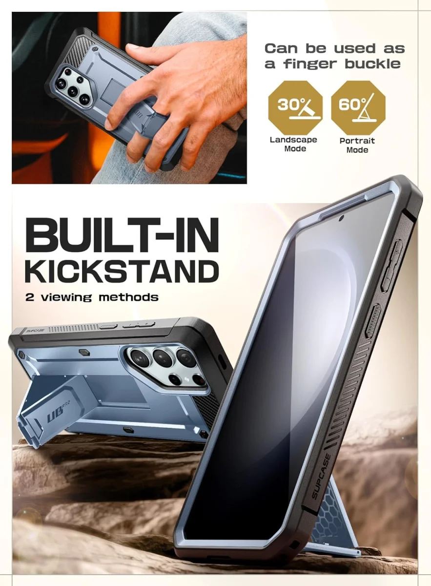 SUPCASE UB Pro Samsung S24 Ultra Hoesje Full Protect Kickstand Blauw afbeelding 5