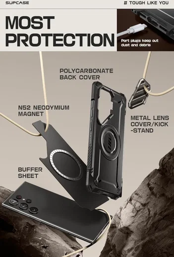 SUPCASE UB Pro MagXT Samsung S24 Ultra Hoesje Camera Protector Zwart afbeelding 6