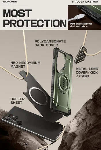 SUPCASE UB Pro MagXT Samsung S24 Ultra Hoesje Camera Protector Groen afbeelding 6