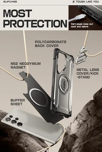 SUPCASE UB Pro MagXT Samsung S24 Ultra Hoesje Camera Protector Grijs afbeelding 6
