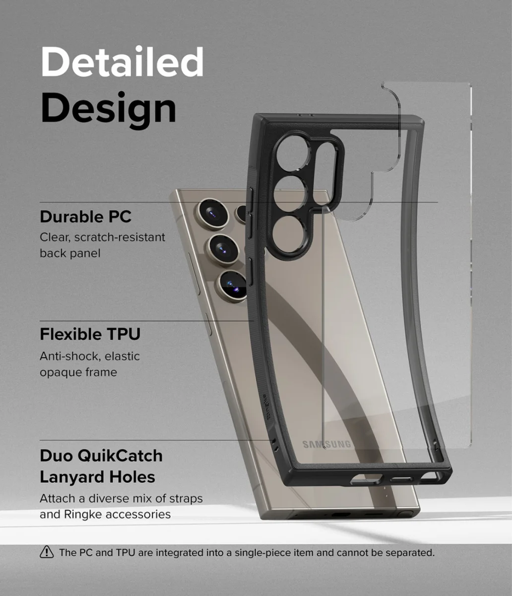 Ringke Fusion Bold Samsung Galaxy S24 Ultra Hoesje Transparant Zwart afbeelding 7