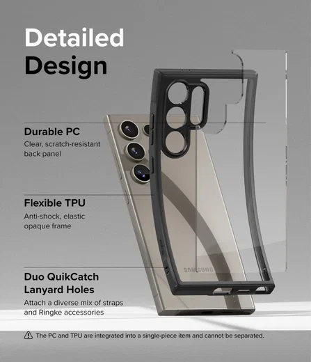 Ringke Fusion Bold Samsung Galaxy S24 Ultra Hoesje Transparant Zwart afbeelding 7