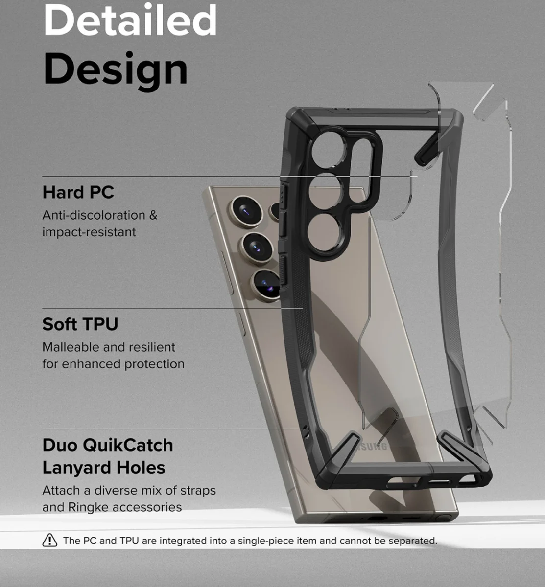 Ringke Fusion X Samsung Galaxy S24 Ultra Hoesje Back Cover Zwart afbeelding 7