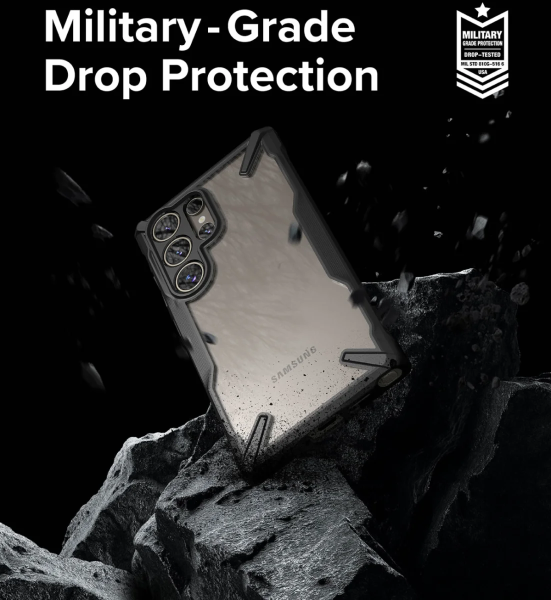 Ringke Fusion X Samsung Galaxy S24 Ultra Hoesje Back Cover Zwart afbeelding 3