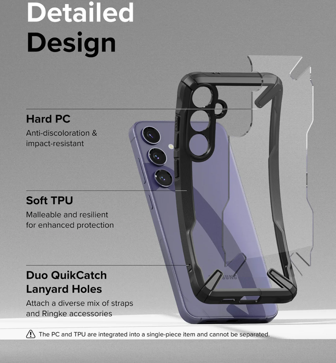 Ringke Fusion X Samsung Galaxy S24 Plus Hoesje Back Cover Zwart afbeelding 7
