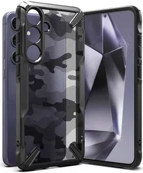 Ringke Fusion X Samsung Galaxy S24 Plus Hoesje Back Cover Camo Zwart afbeelding