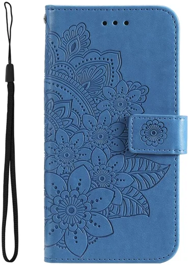 Oppo A18 / A38 Hoesje Mandala Bloemen Wallet Book Case Kunstleer Blauw afbeelding 8
