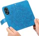 Oppo A18 / A38 Hoesje Mandala Bloemen Wallet Book Case Kunstleer Blauw afbeelding 12
