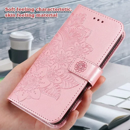 Oppo A18 / A38 Hoesje Mandala Bloemen Wallet Book Case Kunstleer Roze afbeelding 11