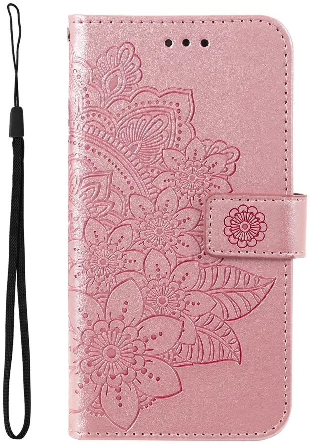 Oppo A18 / A38 Hoesje Mandala Bloemen Wallet Book Case Kunstleer Roze afbeelding 4