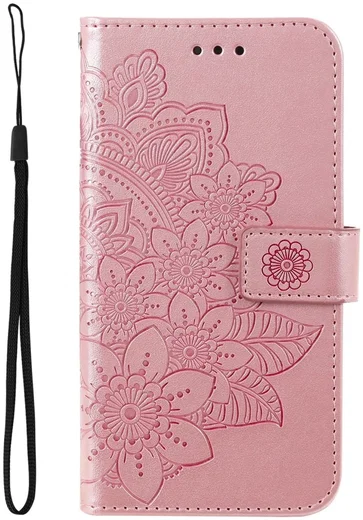 Oppo A18 / A38 Hoesje Mandala Bloemen Wallet Book Case Kunstleer Roze afbeelding 4