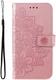 Oppo A18 / A38 Hoesje Mandala Bloemen Wallet Book Case Kunstleer Roze afbeelding 4