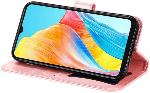 Oppo A18 / A38 Hoesje Mandala Bloemen Wallet Book Case Kunstleer Roze afbeelding 7