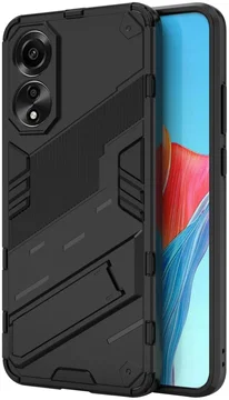 Oppo A78 4G Hoesje Shockproof Kickstand Back Cover Zwart
