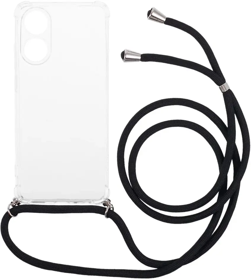 Oppo A78 4G Hoesje met Koord Schokbestendig TPU Transparant afbeelding 1