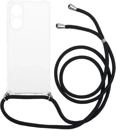 Oppo A78 4G Hoesje met Koord Schokbestendig TPU Transparant afbeelding 1