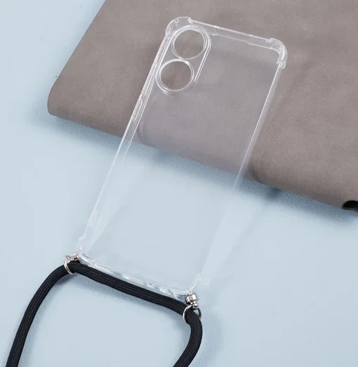Oppo A78 4G Hoesje met Koord Schokbestendig TPU Transparant afbeelding 6
