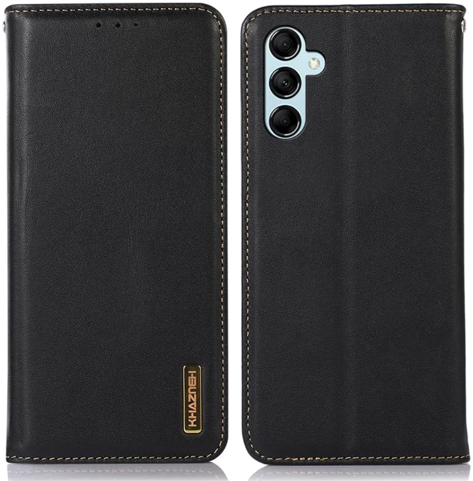 KHAZNEH Samsung Galaxy S24 Hoesje RFID Book Case Leer Zwart afbeelding 2