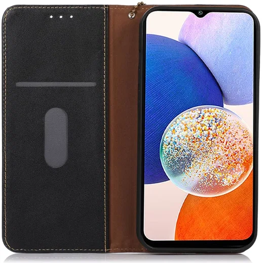 KHAZNEH Samsung Galaxy S24 Hoesje RFID Book Case Leer Zwart afbeelding 1