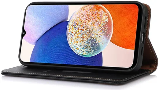 KHAZNEH Samsung Galaxy S24 Hoesje RFID Book Case Leer Zwart afbeelding 3