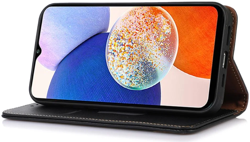 KHAZNEH Samsung Galaxy S24 Ultra Hoesje RFID Book Case Leer Zwart afbeelding 3
