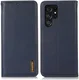 KHAZNEH Samsung Galaxy S24 Ultra Hoesje RFID Book Case Leer Blauw afbeelding 2