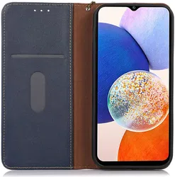 KHAZNEH Samsung Galaxy S24 Ultra Hoesje RFID Book Case Leer Blauw afbeelding