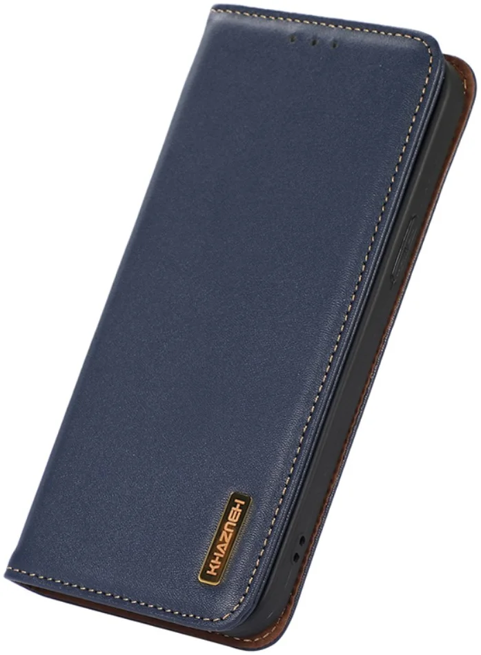 KHAZNEH Samsung Galaxy S24 Ultra Hoesje RFID Book Case Leer Blauw afbeelding 5