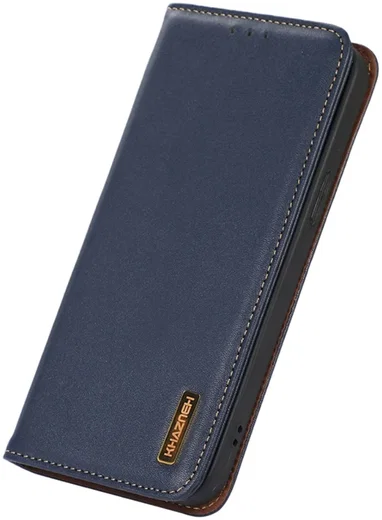 KHAZNEH Samsung Galaxy S24 Ultra Hoesje RFID Book Case Leer Blauw afbeelding 5