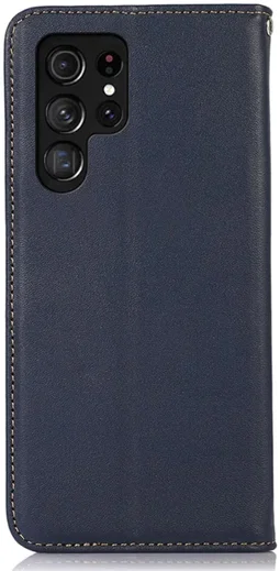 KHAZNEH Samsung Galaxy S24 Ultra Hoesje RFID Book Case Leer Blauw afbeelding 7