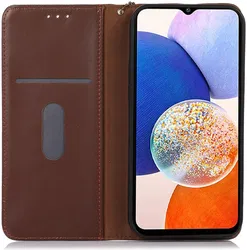 KHAZNEH Samsung Galaxy S24 Ultra Hoesje RFID Book Case Leer Bruin afbeelding